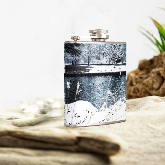 Winter Swim Hip Flask (This Winter Swim Hip Flask design, seems to make your favorite drink, even more enjoyable!)