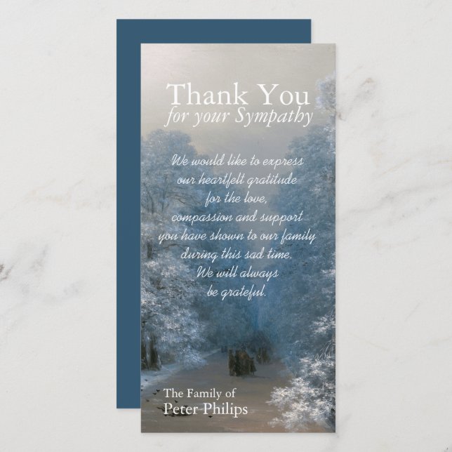 Winter Sympathy Thank You Photo Card (Front/Back)