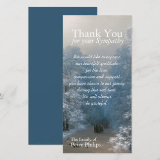 Winter Sympathy Thank You Photo Card