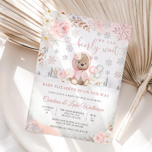 Winter Teddy Bear Baby Shower Invitation