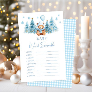 Winter Teddy Bear Baby Shower Word Scramble Game