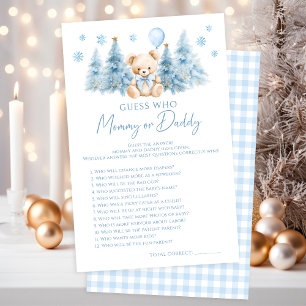 Winter Teddy Bear Balloon Baby Mummy or Daddy Game