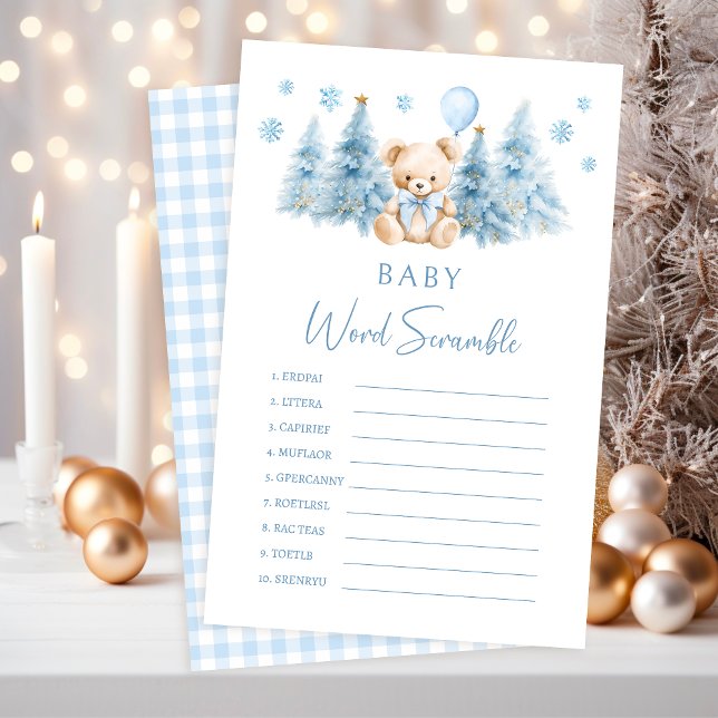 Winter Teddy Bear Festive Baby Word Scramble Game (Creator Uploaded)