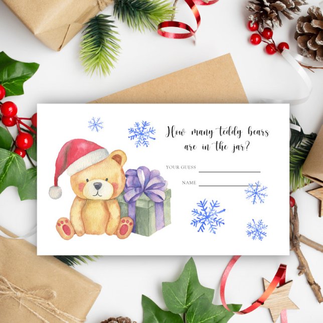 Winter teddy bear - guess how many bears enclosure card (Creator Uploaded)