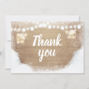 Winter thank you Rustic Wood Snow Shower Birthday