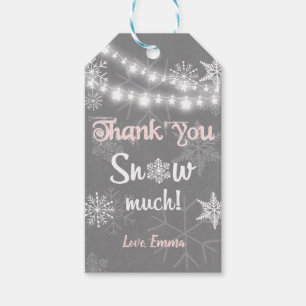 Winter thank you Snow much favour tags Girl Pink