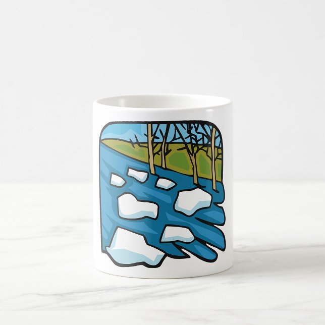 Winter Thaw River with Ice Floes Coffee Mug (Creator Uploaded)