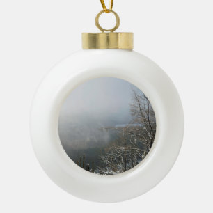 Winter The Macclesfield Forest Card Canvas Print Ceramic Ball Christmas Ornament