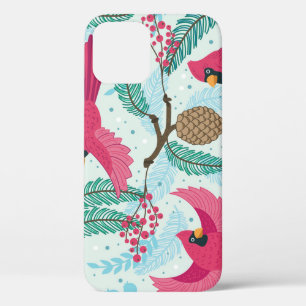 Winter Theme: Red Cardinal Pattern. iPhone 12 Case