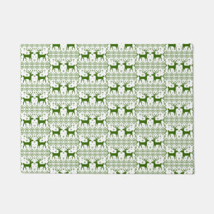 Winter Theme Reindeer Pattern Holiday Christmas Doormat