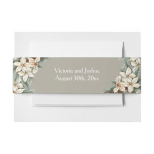 Winter Themed beige Invitation Belly Band