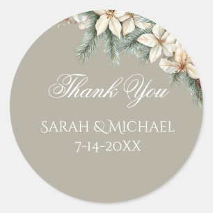 Winter Themed beige Wedding Stickers