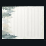 Winter themed green pine trees lined notepad<br><div class="desc">Winter themed green pine trees lined notepad</div>