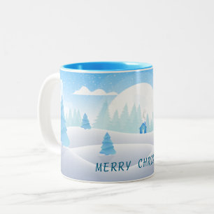 Winter Themed Merry Christmas Two-Tone Mug