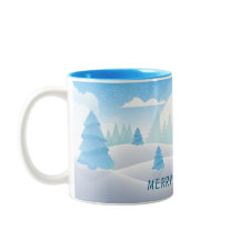 Winter Themed Merry Christmas Two-Tone Mug 