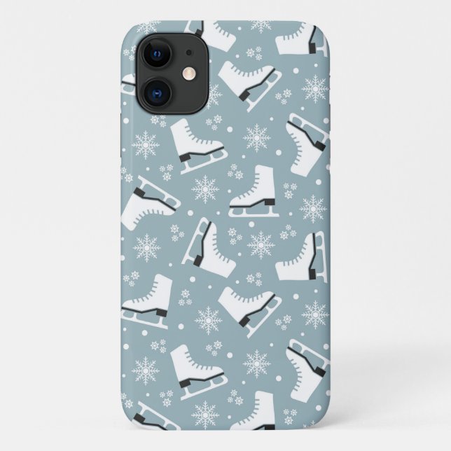 Winter themed pattern with ice skates Case-Mate iPhone case (Back)