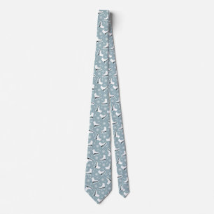 Winter themed pattern with ice skates tie