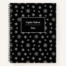 Winter themed snowflakes modern pattern black