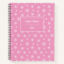 Winter themed snowflakes modern pattern pink