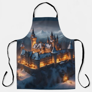 Winter Themed Wizards Castle  Apron
