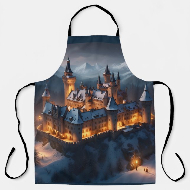 Winter Themed Wizards Castle  Apron (Front)
