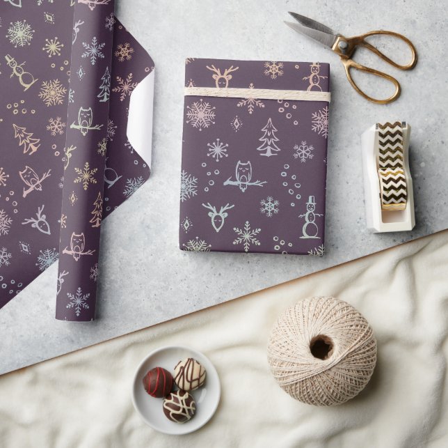 Winter Things Wrapping Paper - Fig Rainbow Sorbet (Crafts)