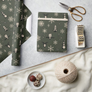 Winter Things Wrapping Paper - Pine, Coal, Dove