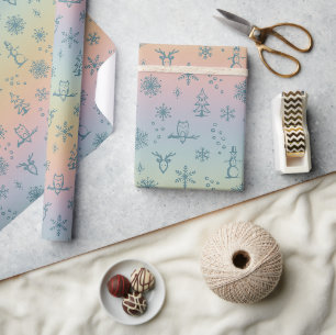 Winter Things Wrapping Paper - Rainbow + Peacock