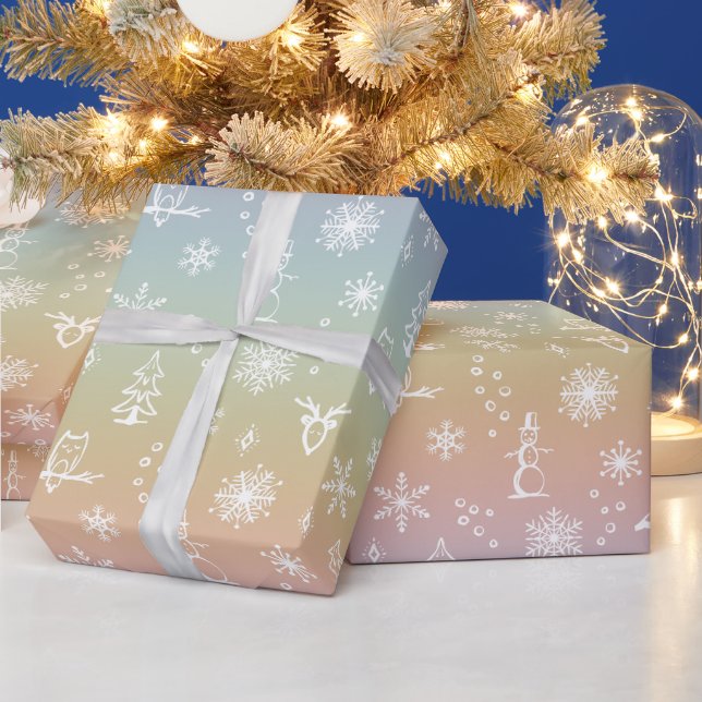 Winter Things Wrapping Paper - Rainbow Sorbet Snow (Holidays)