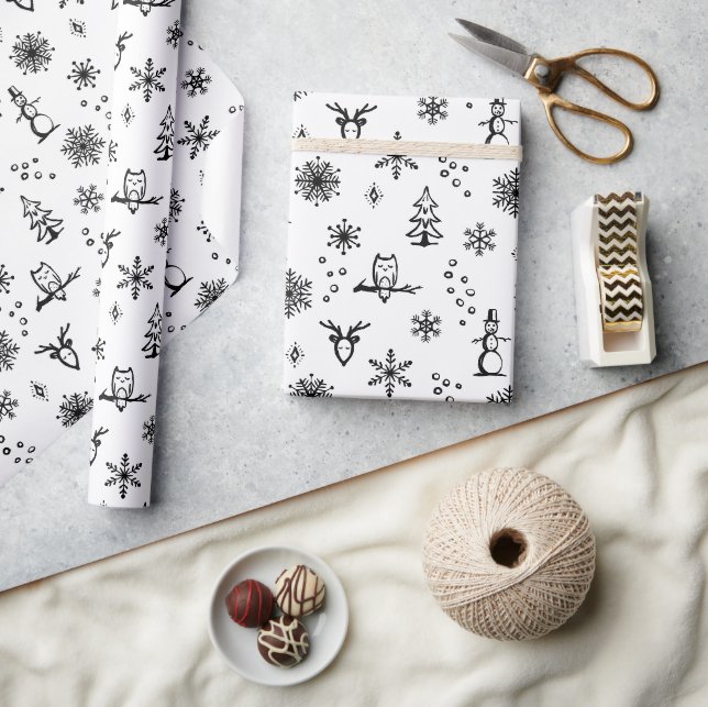 Winter Things Wrapping Paper - Snow + Coal (Crafts)