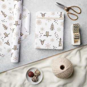 Winter Things Wrapping Paper - Snow, Dove, Earth