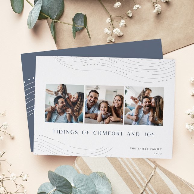 Winter Tidings | 3 Photo Collage Holiday Card (Creator Uploaded)