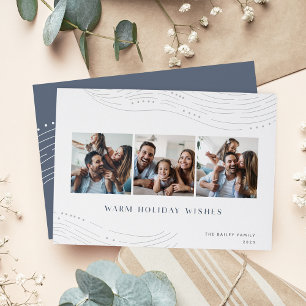 Winter Tidings   3 Photo Collage Holiday Card