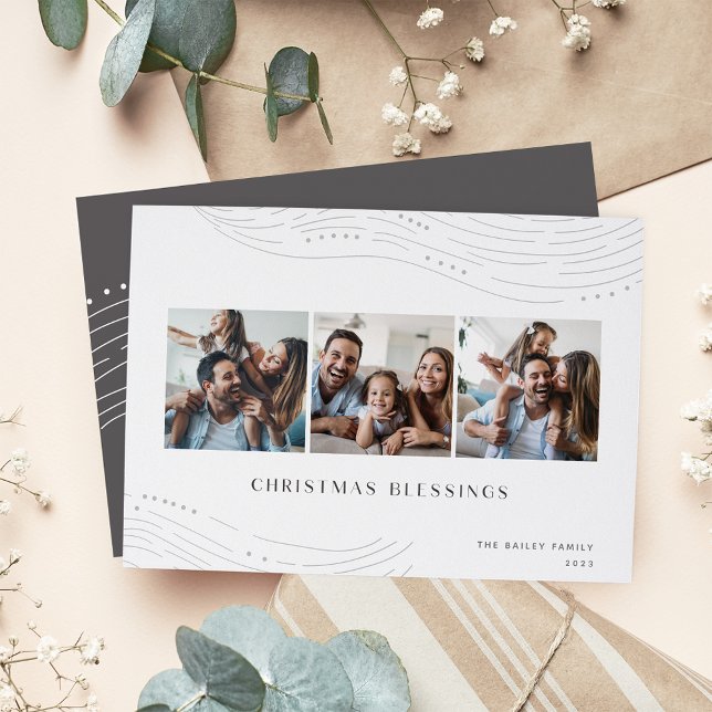 Winter Tidings | 3 Photo Collage Holiday Card (Creator Uploaded)