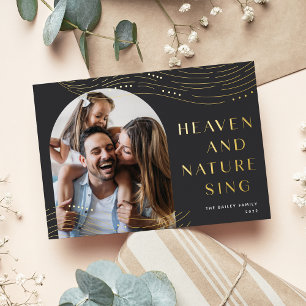Winter Tidings Arch Photo Foil Holiday Card