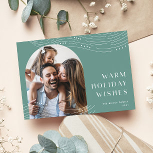 Winter Tidings   Single Photo Warm Wishes Holiday Card