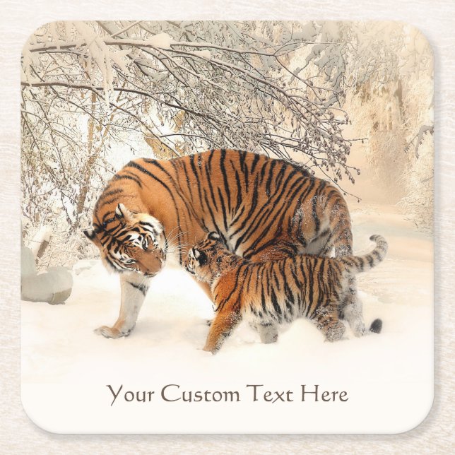 Winter Tigers custom coasters (Front)