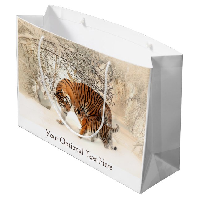 Winter Tigers custom gift bag (Back Angled)
