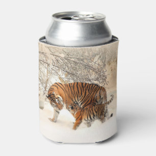 Winter Tigers custom monogram can cooler