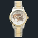Winter Tigers custom monogram watches<br><div class="desc">See my store for more tiger items.</div>