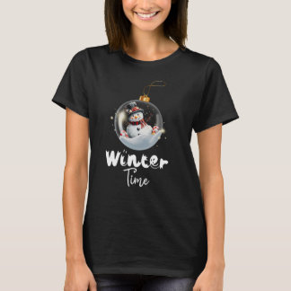 Winter Time, Cute Winter Snowman T-Shirt