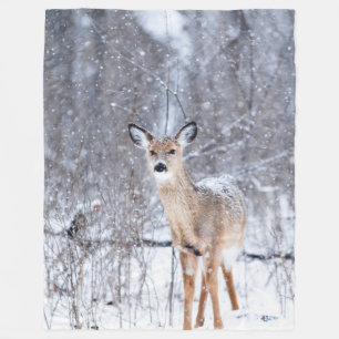 Winter Time Deer Fleece Blanket