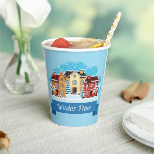 Winter Time Snowing Paper Cups