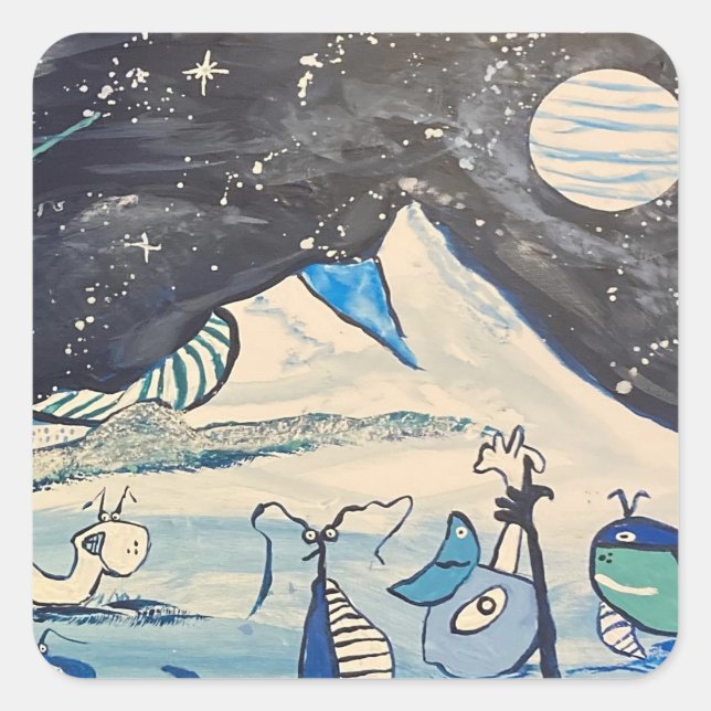 WINTER TIME SQUARE STICKER (Front)