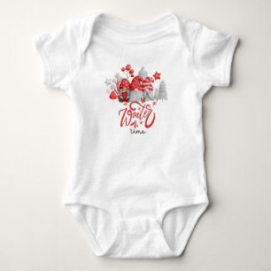 Winter time t-shirt baby bodysuit