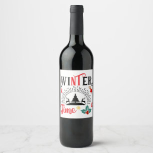 Winter time wine label