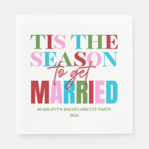 Winter Tis The Season To Get Married Bachelorette Napkin