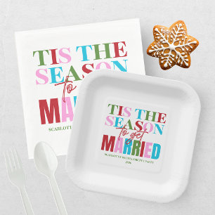 Winter Tis The Season To Get Married Bachelorette Paper Plate