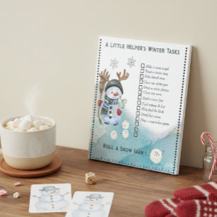 Winter To-Do List Notepad  Snowman and Marshmallow