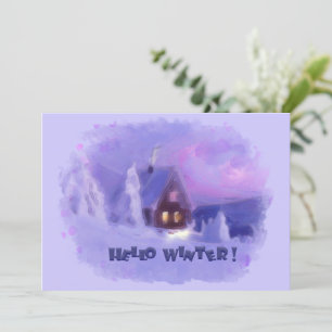 Winter Top Of The Mountains Chalet White Firs Holiday Card